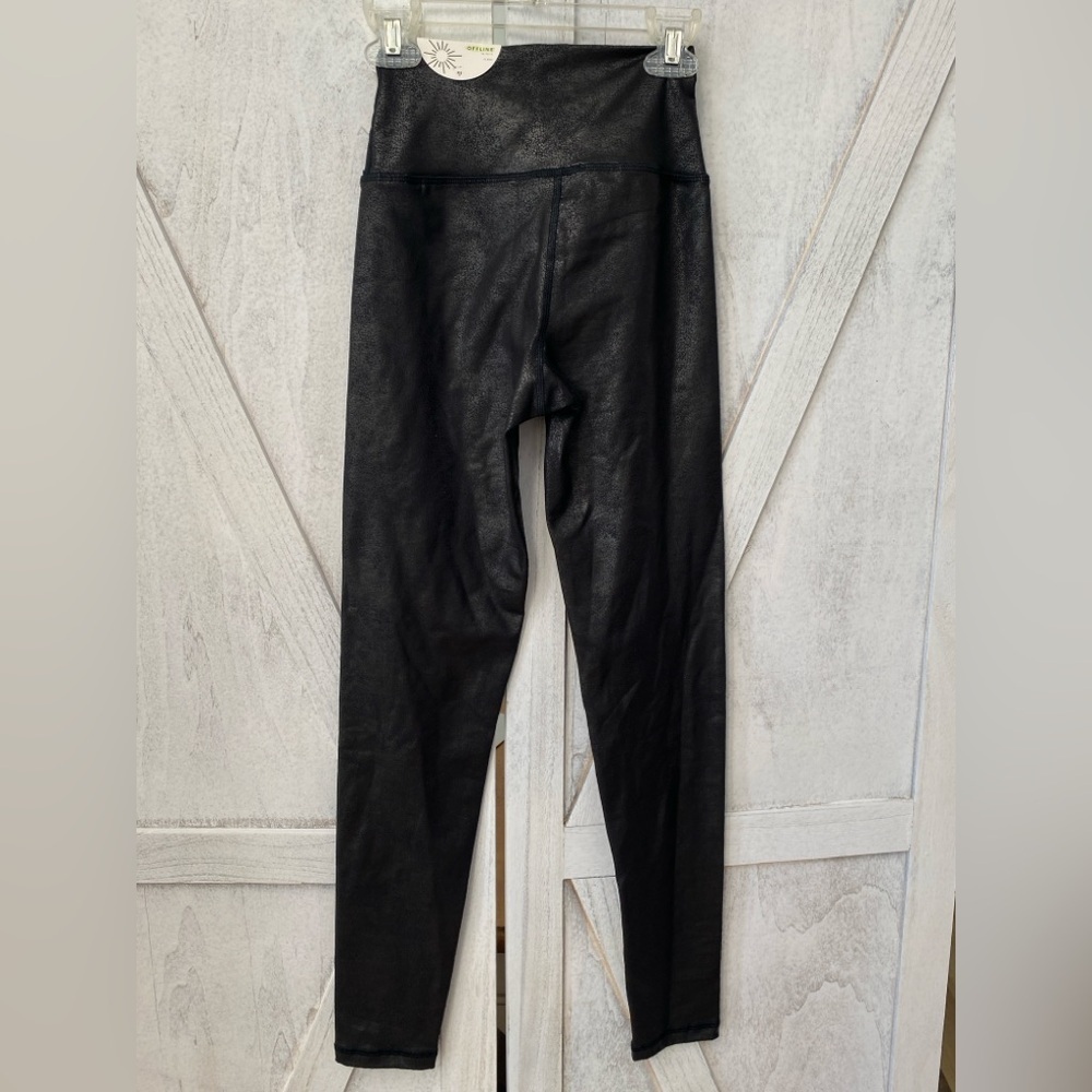 New OFFLINE By Aerie OG High Waisted Hugger Legging Faux Leather size XS